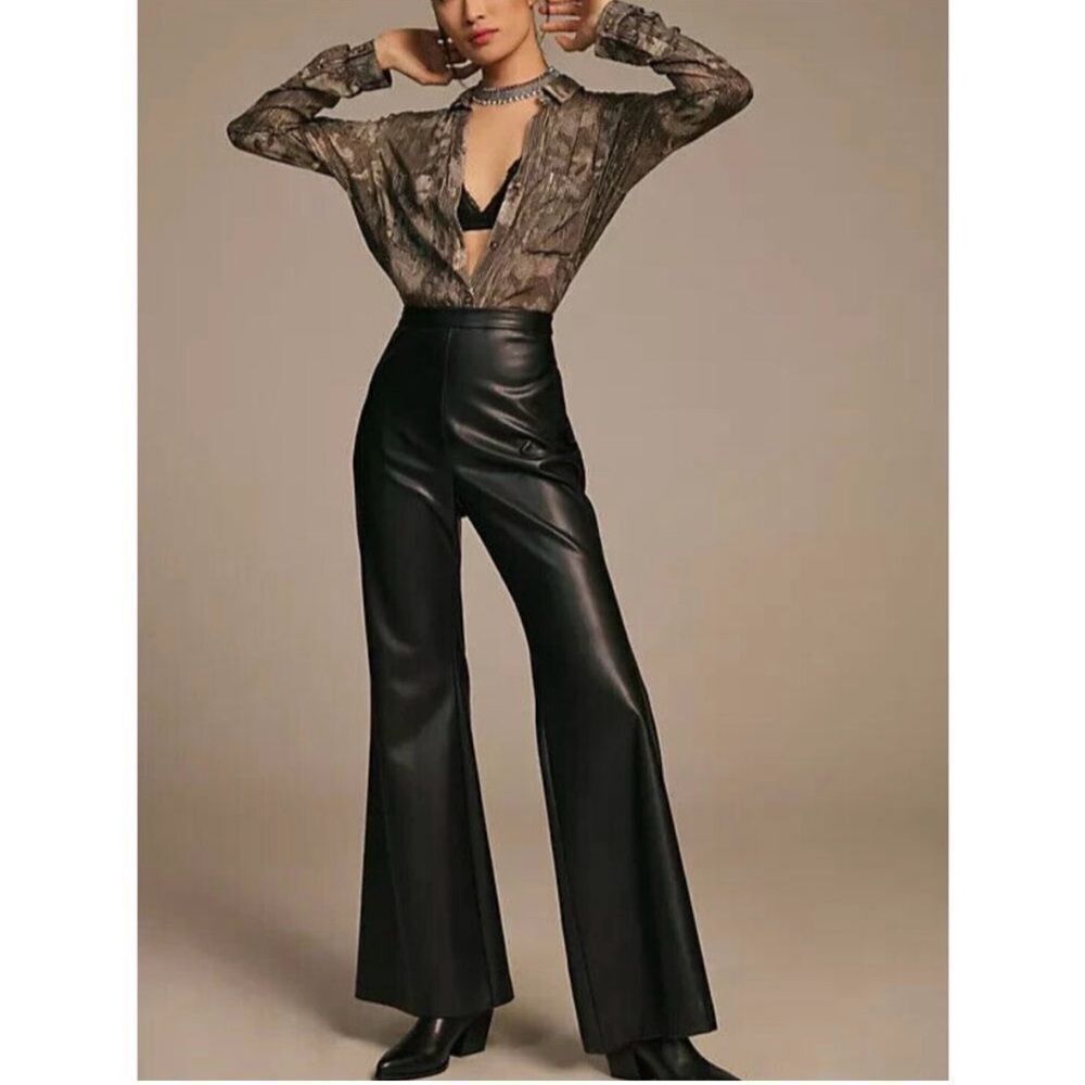Anthropologie HUTCH Wide leg faux leather pant